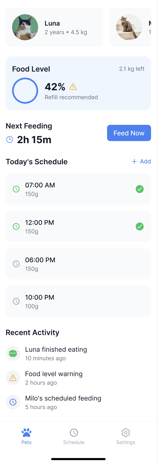 Meowly App Interface